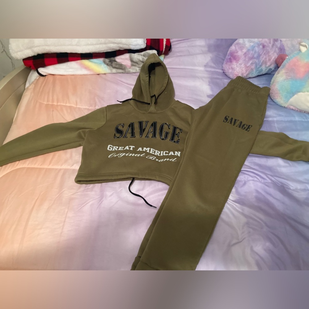 Green Hoodie and Pants (Matching Set)